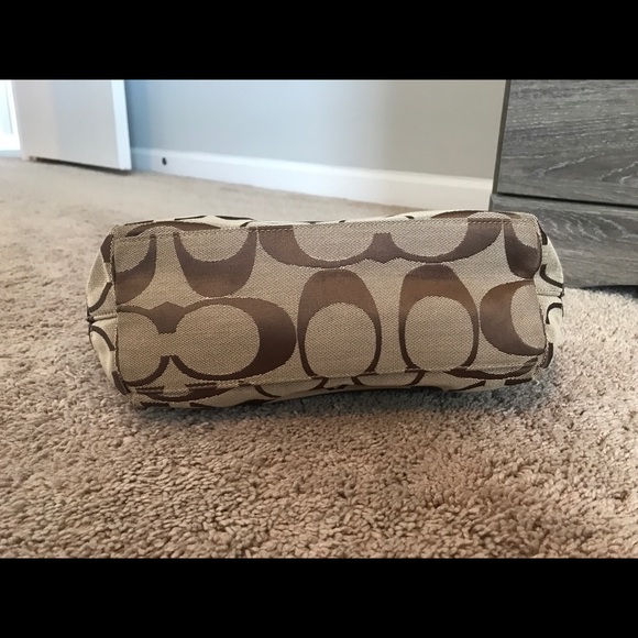 Brown Coach Monogram Tote with Wristlet - Picture 3 of 5